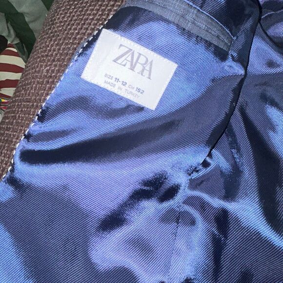 Zara windowpane navy big boys suit sz 11/12 - Picture 5 of 6
